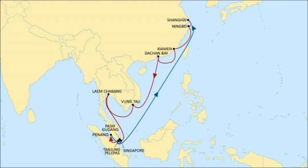 中海航运亚洲区内航线大调整！